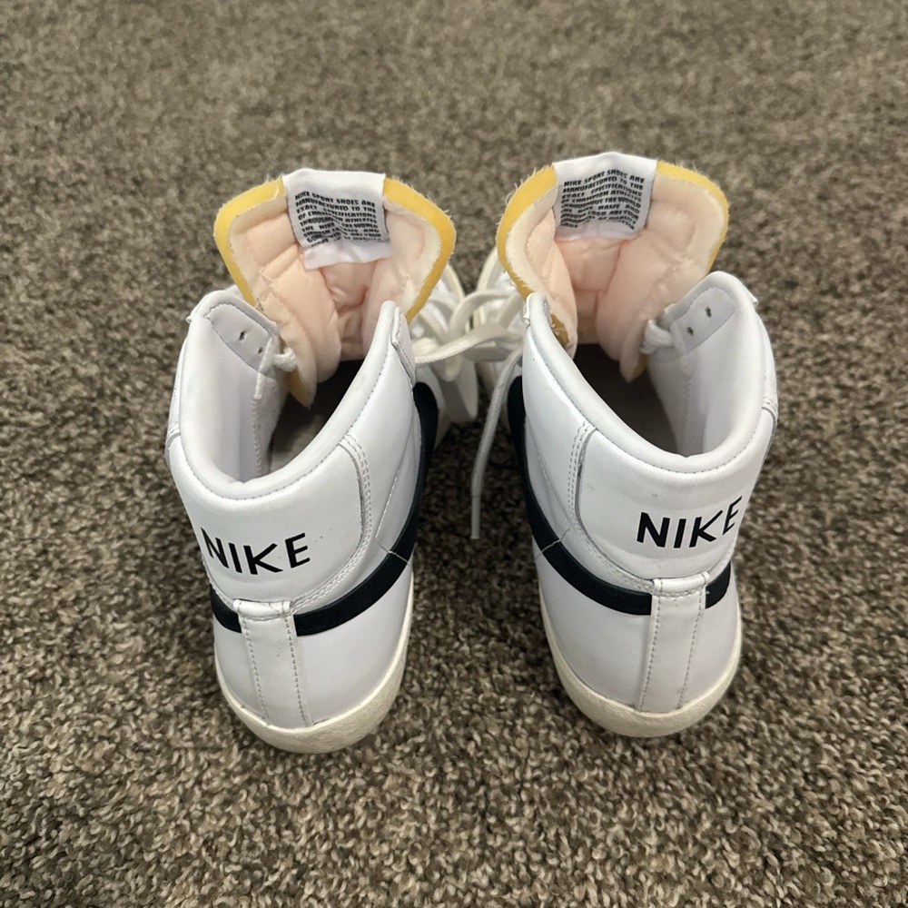Nike Kids White and Black High-Top Sneakers